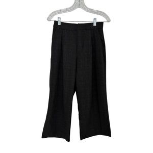 Zara Charcoal Patterned Wide Leg High Rise Pant Size XS